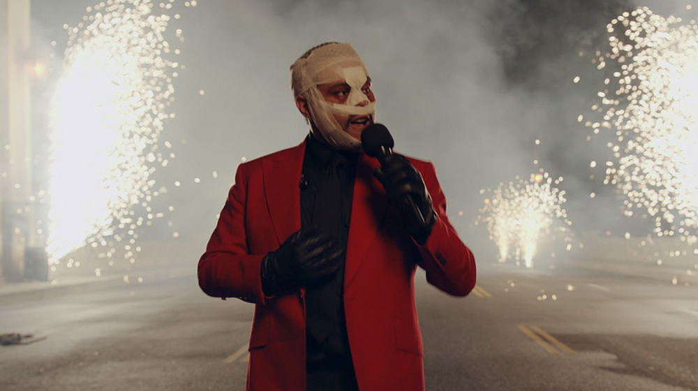 The Weeknd performing at an awards show