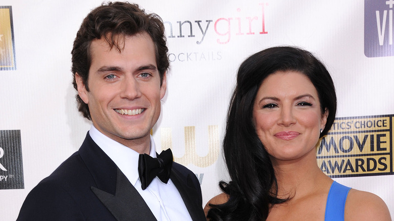 Henry Cavill and Gina Carano smiling