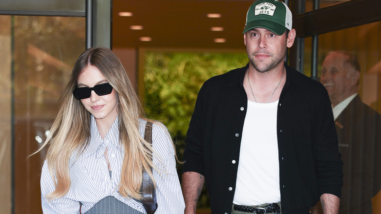 Scooter Braun and Sydney Sweeney walking together