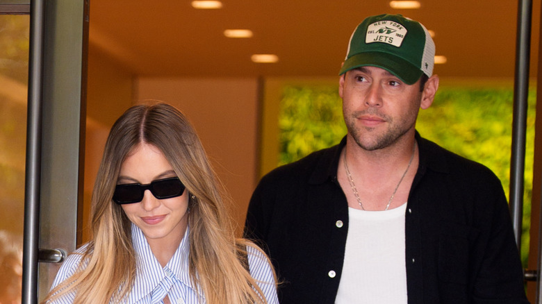 Sydney Sweeney and Scooter Braun seen in October 2025