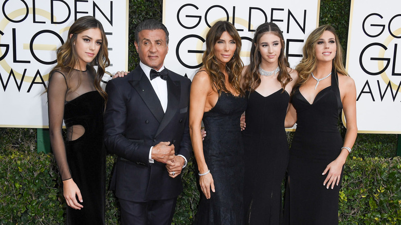 Sylvester Stallone with his family