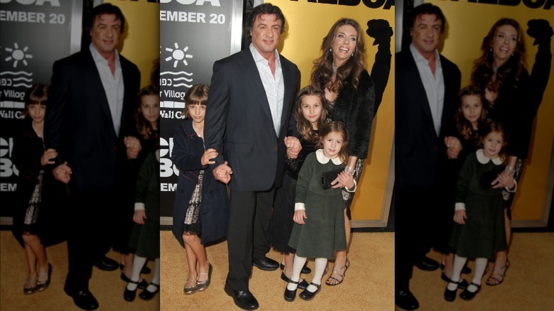 The Stallone family posing