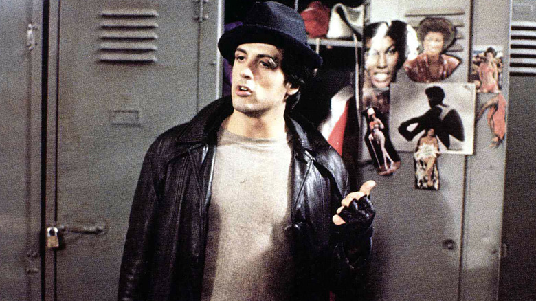 Sylvester Stallone acting in a scene from Rocky