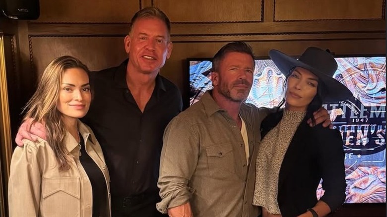 Taylor Sheridan and Nicole Muirbrook with Troy Aikman and Marisa Howard.