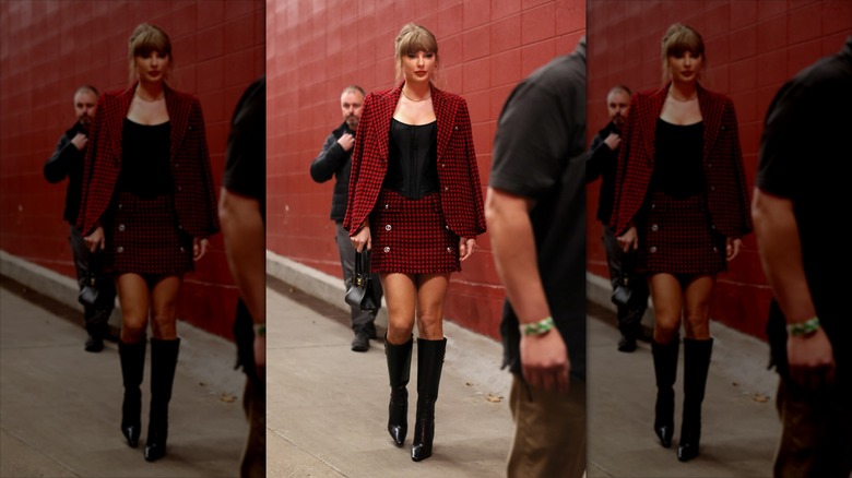 Taylor Swift wearing head-to-toe Versace