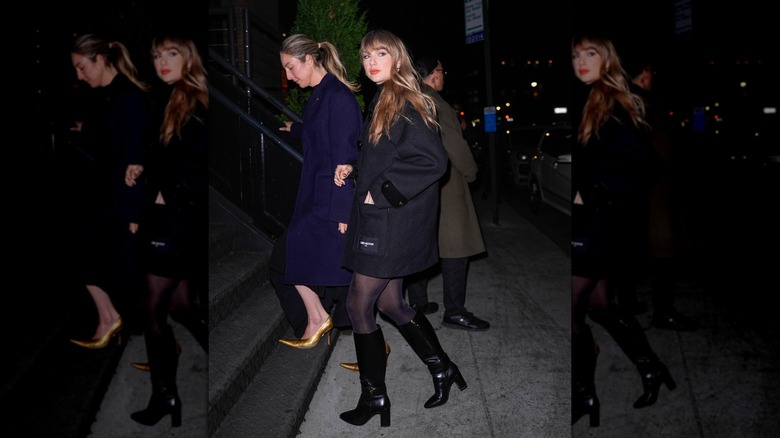 Taylor Swift walking with Este Haim