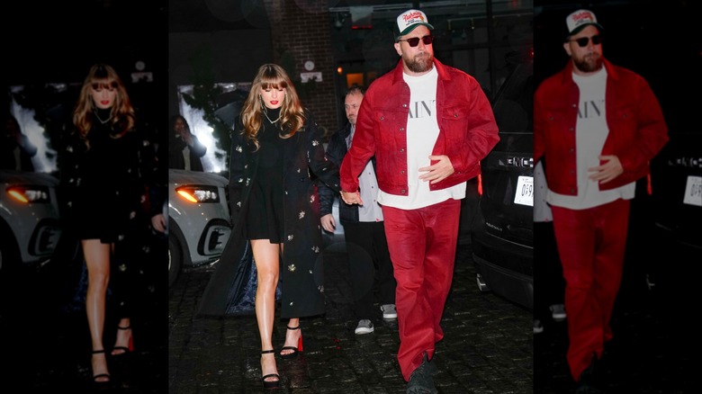Taylor Swift and Travis Kelce holding hands in New York City on December 28, 2024.