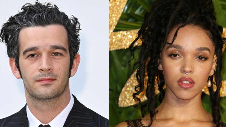 Matty Healy posing; FKA Twigs posing