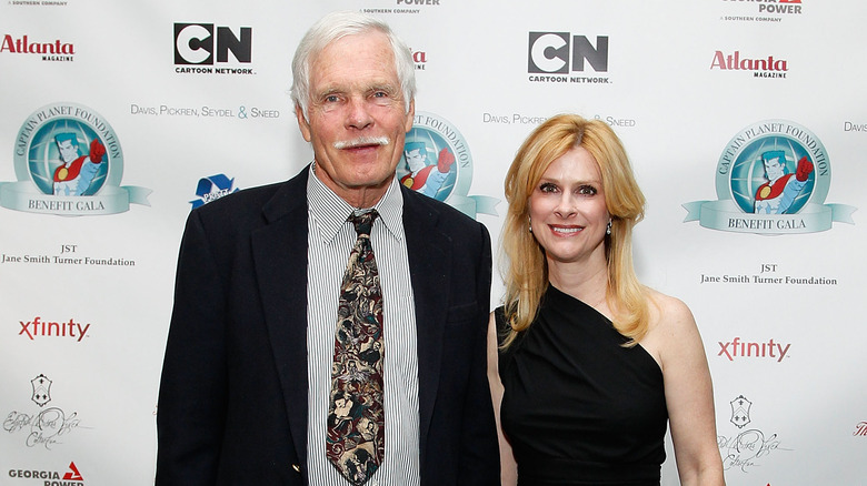 Ted Turner and Elizabeth Dewberry posing