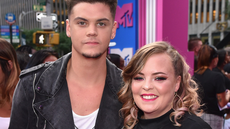 Tyler Baltierra posing with Catelynn Baltierra