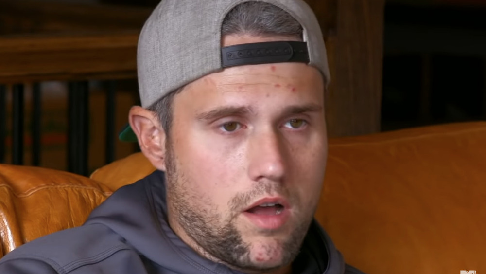 Ryan Edwards reacts to something after a conversation with his wife