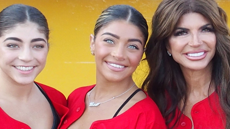 Milania, Gia, and Teresa Giudice at a game