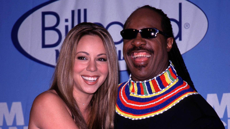 Mariah Carey Stevie Wonder laughing