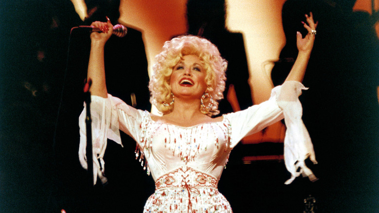 Dolly Parton singing her heart out.