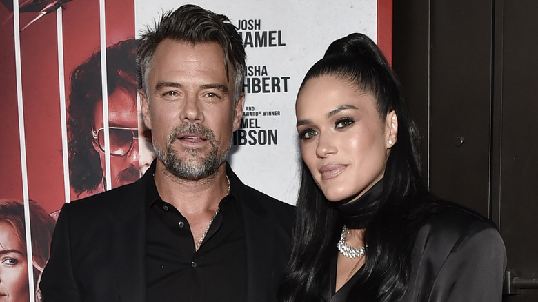 Josh Duhamel and Audra Mari wearing black at movie screening