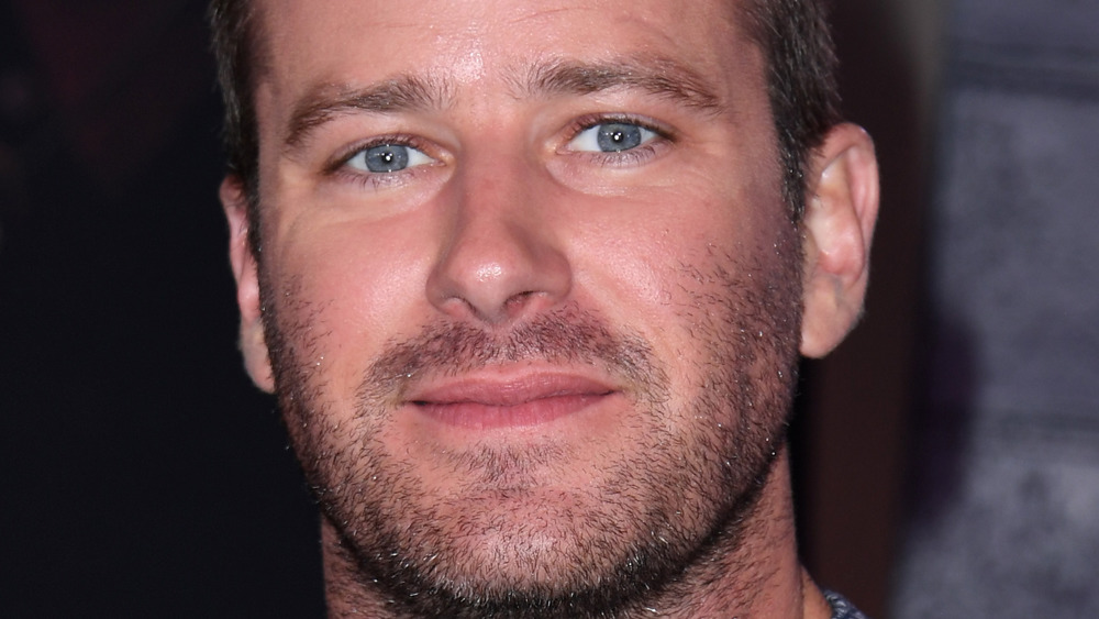 Armie Hammer smirks at a photo call