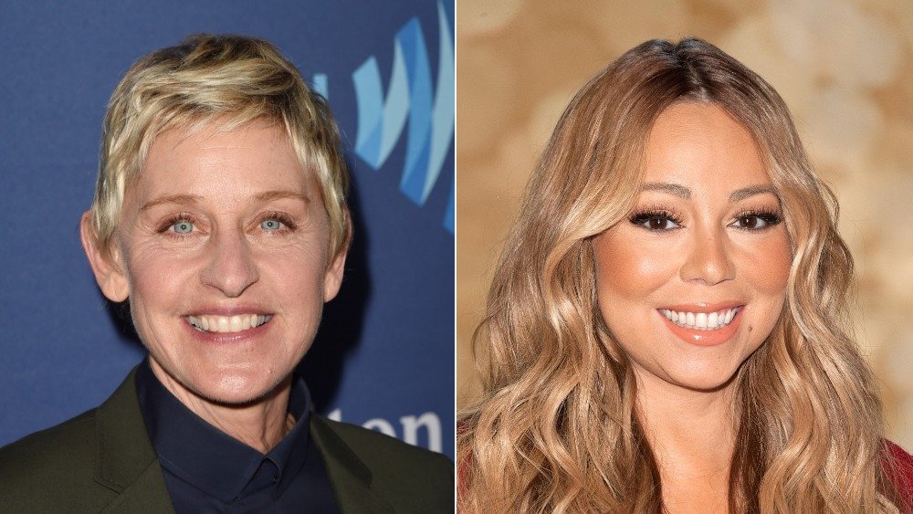 Talk show host Ellen DeGeneres; Singer Mariah Carey
