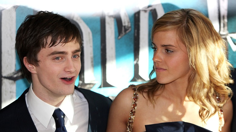 Emma Watson looking at Daniel Radcliffe