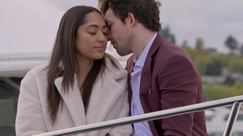 "Love is Blind's" Zack and Bliss getting engaged on a boat