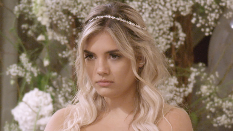 Giannina looking angry in wedding dress on "Love is Blind"