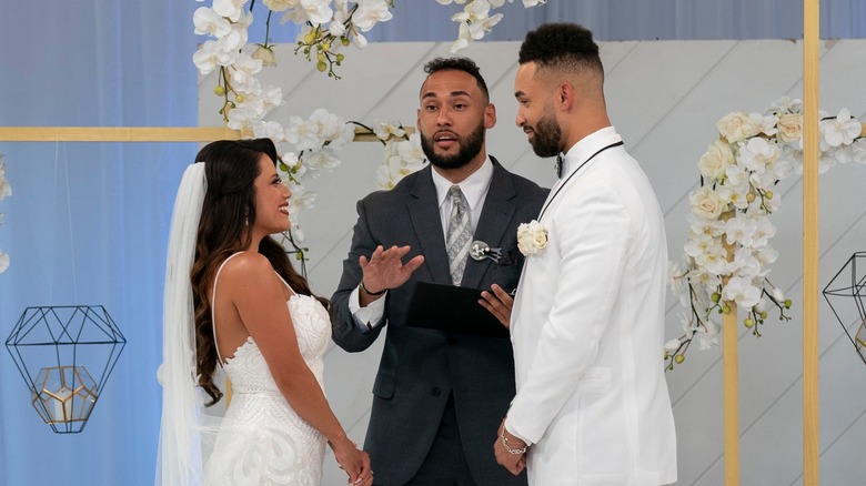 Nancy and Bartise at their wedding on "Love is Blind"