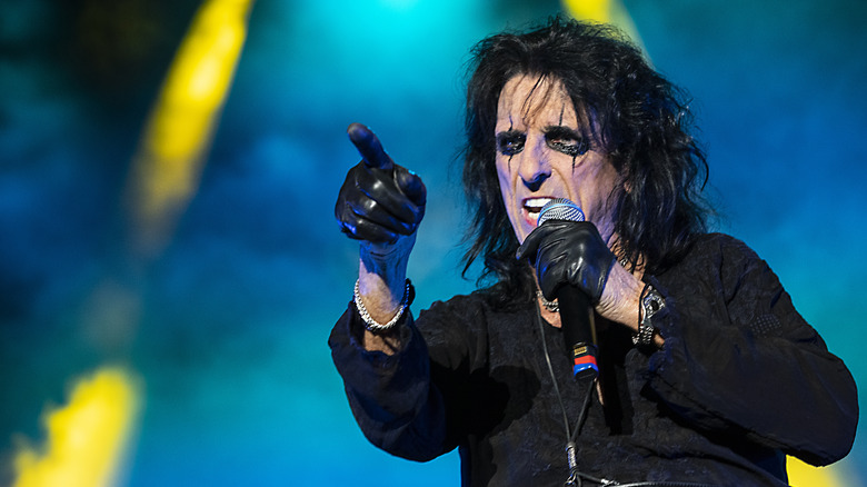 Alice Cooper performing at a concert
