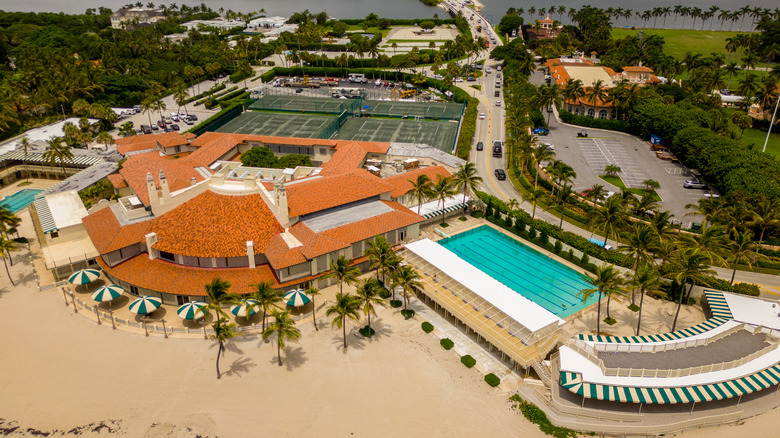 An aerial shot of Mar-a-Lago
