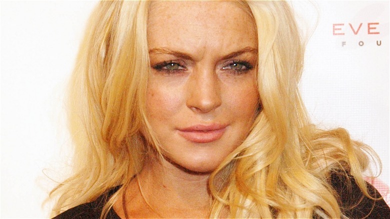 Lindsay Lohan scowling