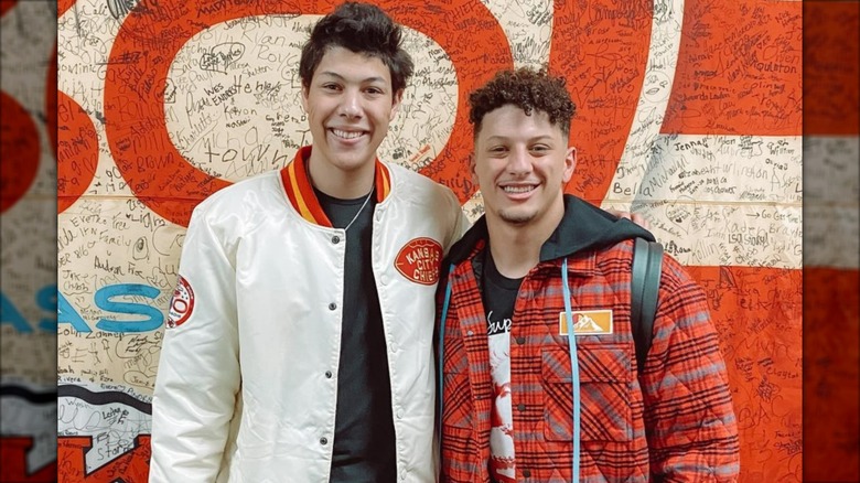 Jacson and Patrick Mahomes smiling