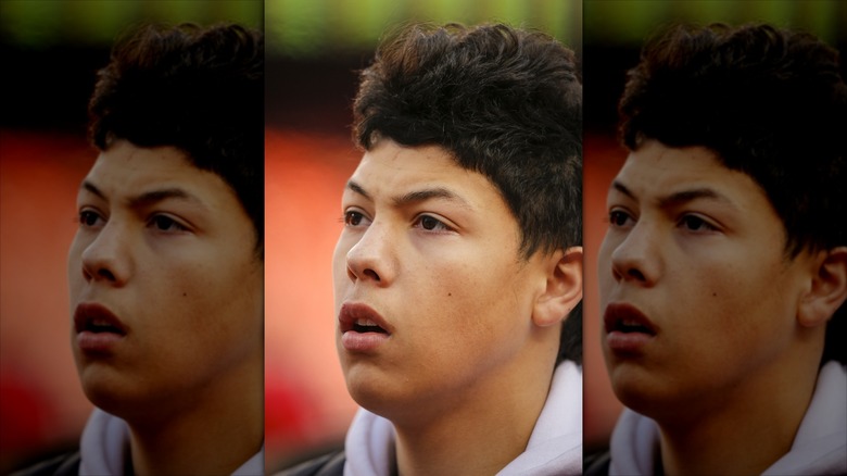 Jackson Mahomes looking serious