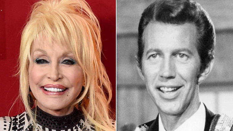 Dolly Parton and Porter Wagoner at separate events