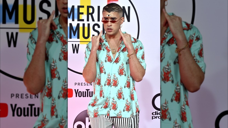 Bad Bunny attending the 2018 American Music Awards.