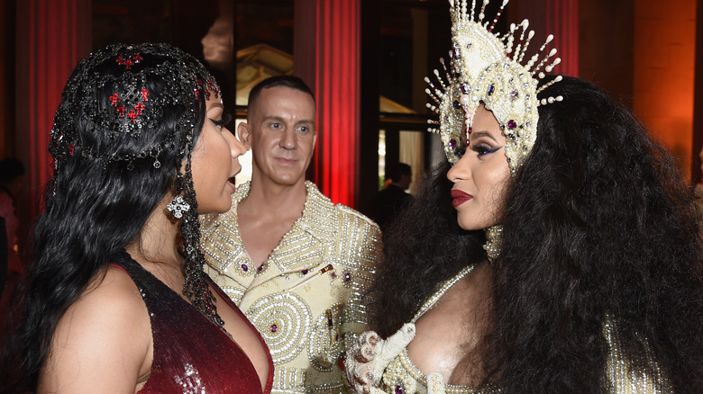 Nicki Minaj and Cardi B talking at Met Gala
