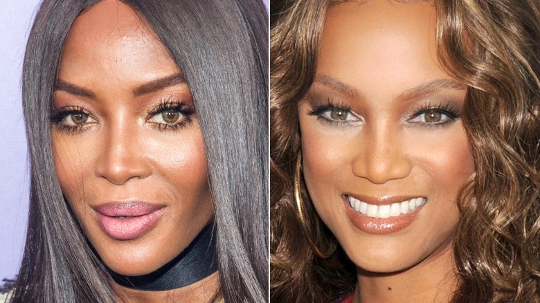 Naomi Campbell smiling, Tyra Banks smiling