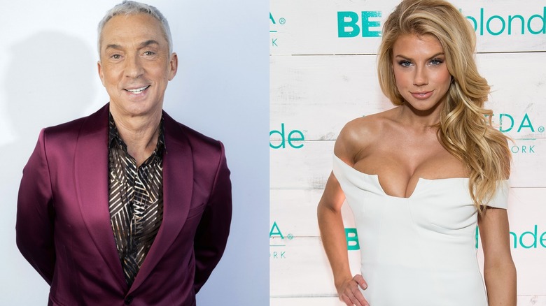 Bruno Tonioli and Charlotte McKinney posing