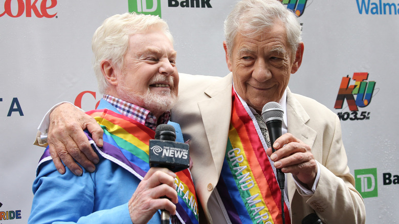 Ian McKellen and Derek Jacobi smiling 