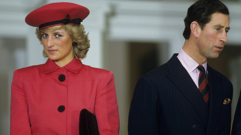 Princess Diana and King Charles posing 