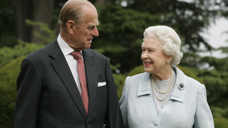 Prince Philip and Queen Elizabeth smiling 
