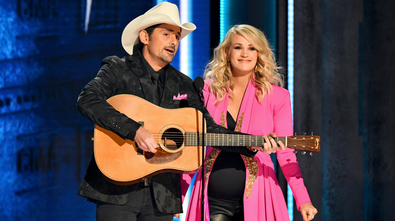 Carrie Underwood and Brad Paisley at the 2018 CMA awards.