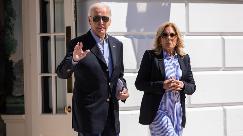 Joe and Jill Biden leaving the White House