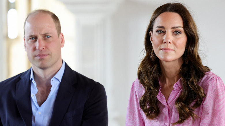 Prince William and Kate Middleton looking glum