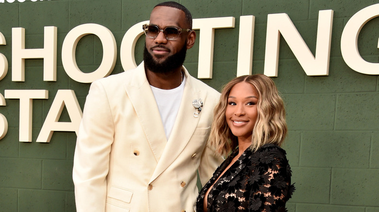 LeBron and Savannah James at the Shooting Stars premiere