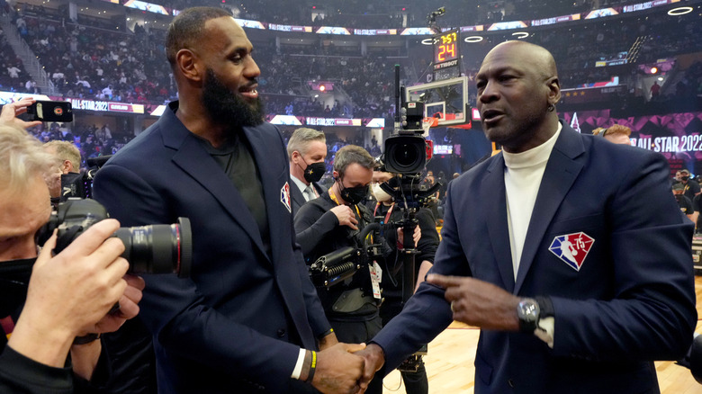LeBron James and Michael Jordan at the 2022 NBA All-Star Game
