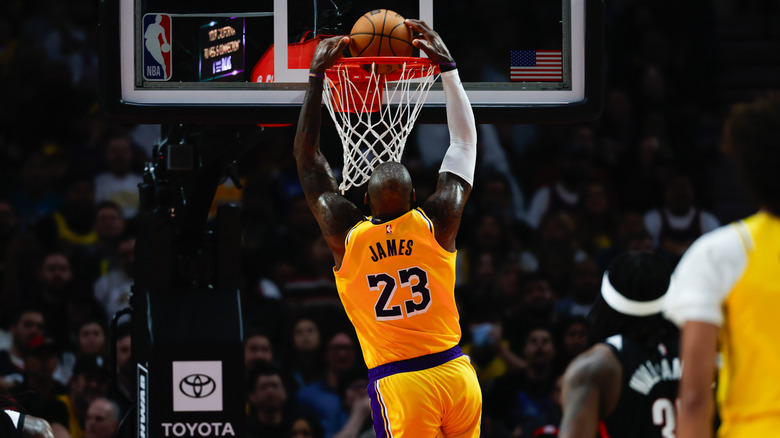 LeBron James during a game against the Portland Trail Blazers