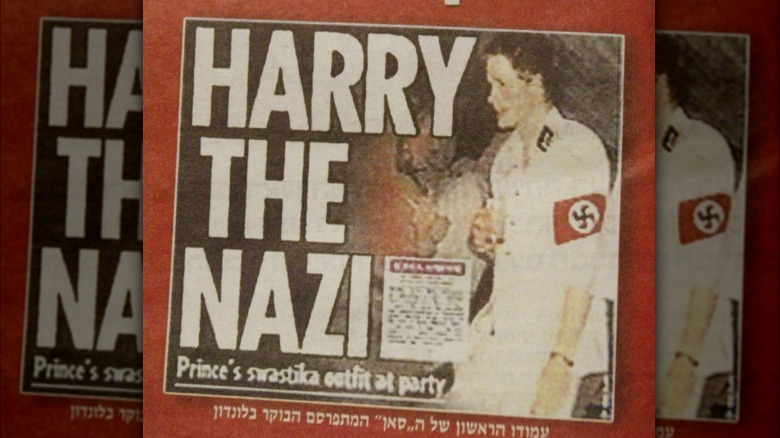 Prince Harry's Nazi costume featured in a newspaper