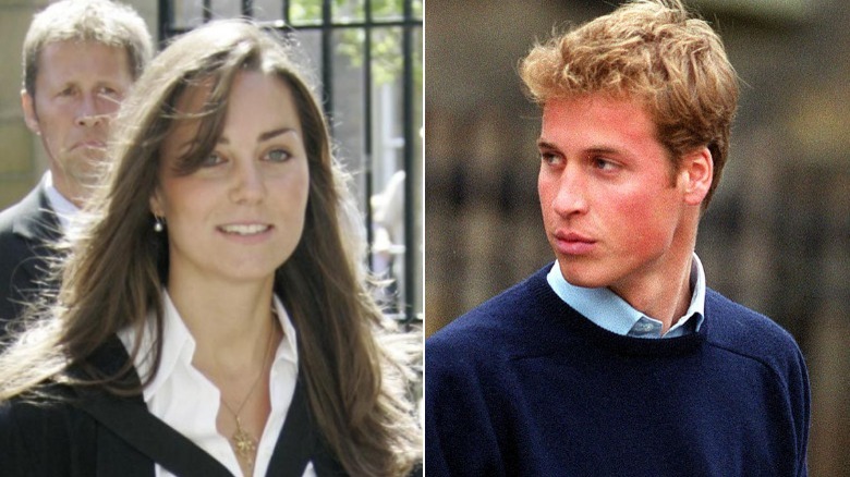 Kate Middleton with side bangs, Prince William with blond hair