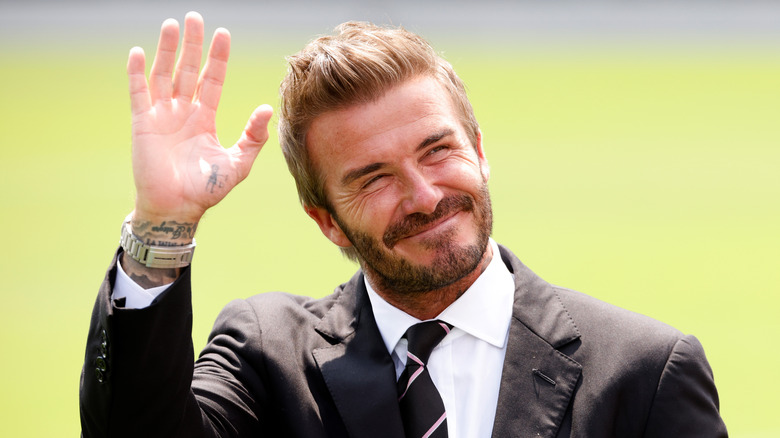 David Beckham waving