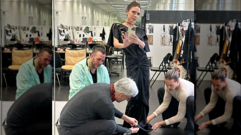 Victoria Beckham dress fitting