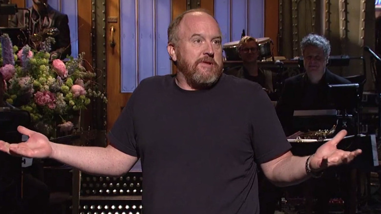 Louis C.K. shrugging during SNL monologue