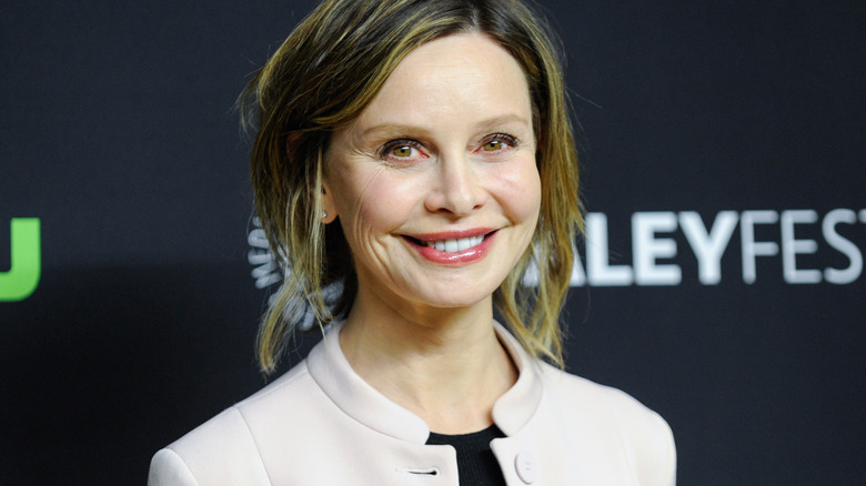 Calista Flockhart smiling on red carpet